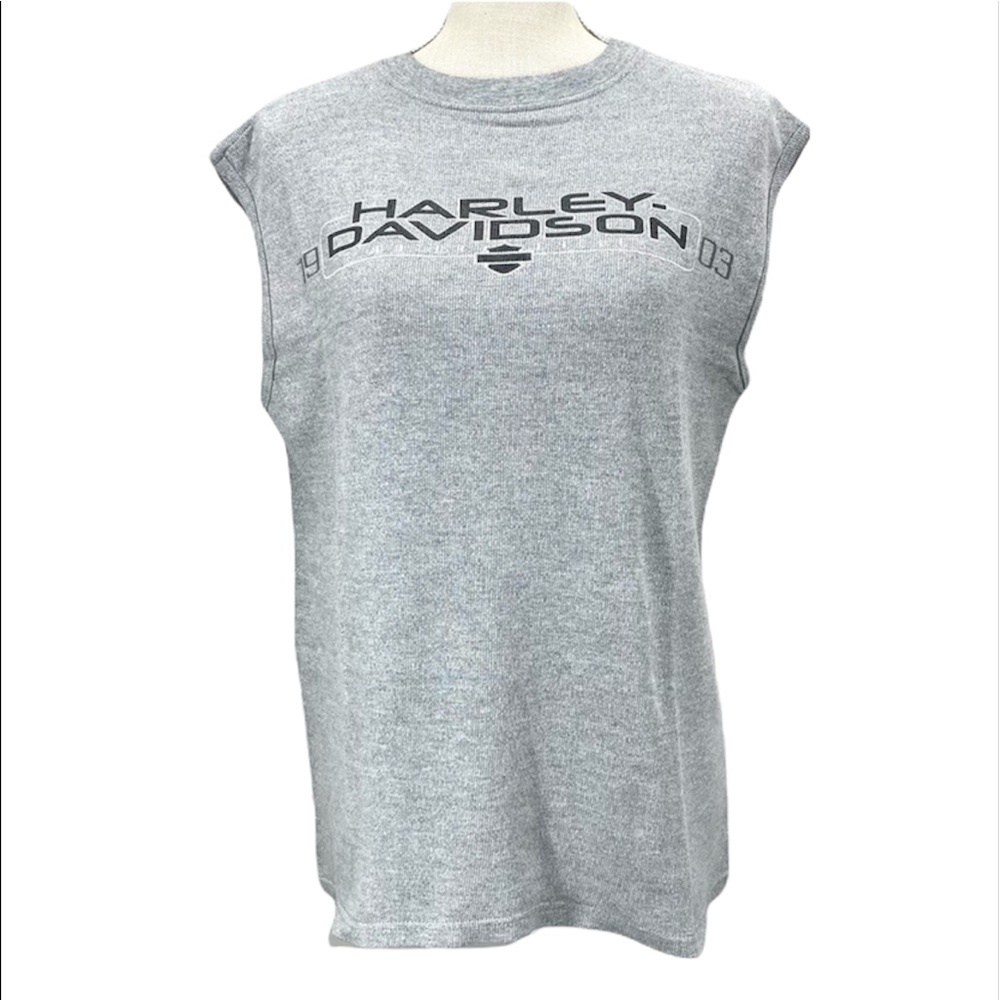 HARLEY-DAVIDSON Grey Men’s/Unisex Ribbed Muscle Tank Top Size Medium
